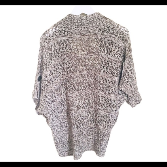 WAREHOUSE ONE Open Front Cardigan With Chunky Button Detail Taupe Beige Sz Large - Picture 10 of 12